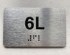 APT# 6L SILVER Ada Sign