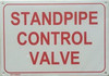 STANDPIPE CONTROL VALVE SIGN