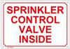 SPRINKLER CONTROL VALVE INSIDE SIGN (ALUMINUM