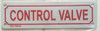 SIGNS CONTROL VALVE SIGN (WHITE,