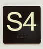 S4 Sign with Raised Letters Braille Sign