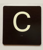 C  Sign with Raised Letters Safety Sign