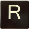 R Sign with Raised Letters Sign