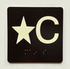 Star C Sign Elevator Jamb Plate Safety Sign