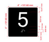 5 Sign with Raised Letters Safety Sign