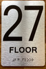 Floor 27 Sign with Raised Letters Sign