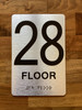 Floor 28 Sign with Raised Letters Safety Sign