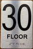 Floor 30 Sign with Raised Letters Sign