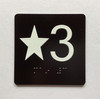 Star 3 Elevator Jamb Plate Ada Sign