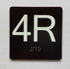 4R Elevator Jamb Plate Ada Sign