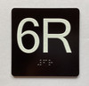 6R Elevator Jamb Plate Ada Sign