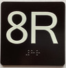 8R Elevator Jamb Plate Sign
