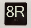 8R Elevator Jamb Plate Ada Sign