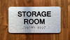 Storage Room With Sign with Raised Letters Ada Sign