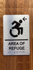 Area Of Refuge Left Arrow With Sign with Raised Letters Safety Sign
