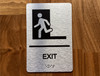 Exit Left With Symbol With Sign with Raised Letters Safety Sign