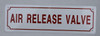 SIGNS AIR RELEASE VALVE SIGN- WHITE BACKGROUND