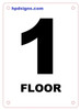 FLOOR NUMBER SIGN - FLOOR 1-(White,