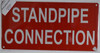 SIGNS STANDPIPE CONNECTION SIGN (ALUMINUM SIGNS 6X12,