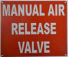 SIGNS MANUAL AIR RELEASE VALVE SIGN (ALUMINUM