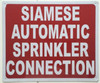 SIGNS SIAMESE AUTOMATIC SPRINKLER CONNECTION SIGN- REFLECTIVE