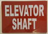 SIGNS ELEVATOR SHAFT SIGN- REFLECTIVE !!! (ALUMINUM