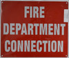 FIRE Department Connection Sign(Red, Reflective, Aluminium 10x12)