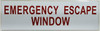 SIGNS EMERGENCY ESCAPE WINDOW SIGN- WHITE (ALUMINUM