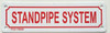 SIGNS STANDPIPE SYSTEM SIGN (WHITE ALUMINUM SIGNS