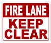 FIRE LANE KEEP CLEAR SIGN- REFLECTIVE