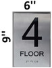 4th FLOOR ADA SIGN Brush Silver