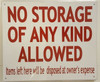 STORAGE SIGNS