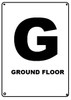 FLOOR NUMBER GROUND (G) SIGN -(White,