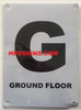 SIGNS FLOOR NUMBER GROUND (G) SIGN -(White,