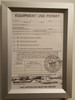 Equipment Use Permit Certificate visits frame