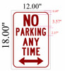 NO PARKING ANY TIME WITH DOUBLE ARROW SIGN