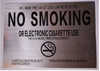 SIGNS NO SMOKING OR ELECTRONIC CIGARETTE USE