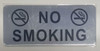 NO SMOKING SIGN- BRUSHED ALUMINUM (ALUMINUM