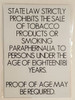 SALE OF ALCOHOL AND TOBACCO SIGNS