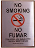 NO SMOKING NO FUMAR SIGN (ALUMINUM