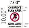 Children's Play Area No Dogs Allowed Notice Sign