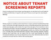 NOTICE ABOUT TENANT SCREENING REPORTS (ALUMINUM