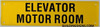 SIGNS ELEVATOR MOTOR ROOM SIGN- YELLOW BACKGROUND