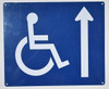 Wheelchair Accessible Sign with Ahead Arrow
