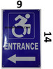 Wheelchair Accessible Entrance Left Arrow Sign