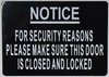 SIGNS for Security Reasons Please