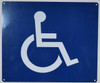 ADA Wheelchair Accessible Guide Sign (White/Blue,Aluminium,
