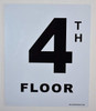 4th Floor Sign (White, Rust Free