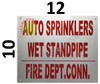 "AUTO SPRINKLER WET STANDPIPE" FIRE DEPARTMENT CONNECTION