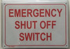 Emergency Shut Off Switch Sign (White